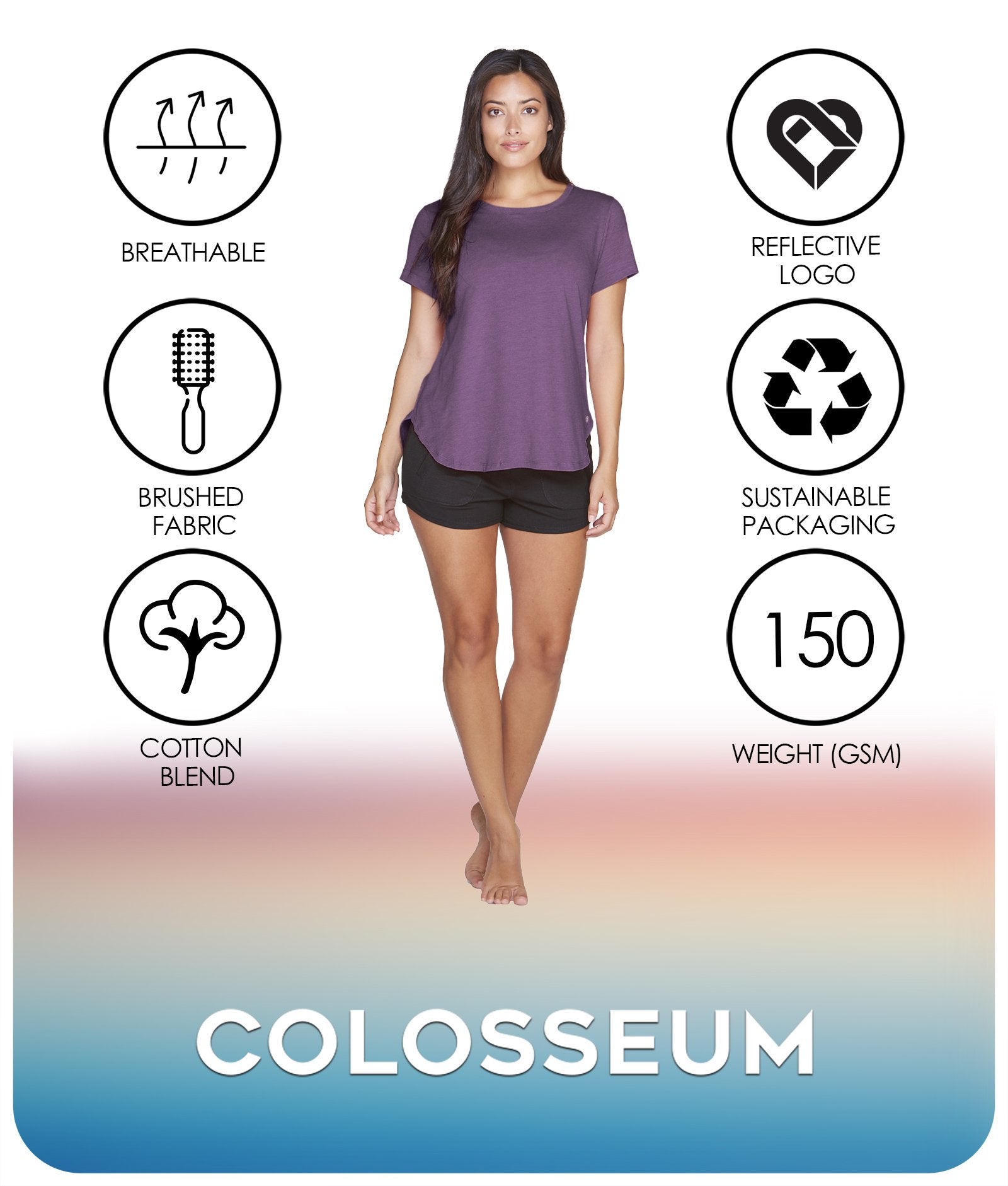 Women's Black Cherry Myla Tee Features