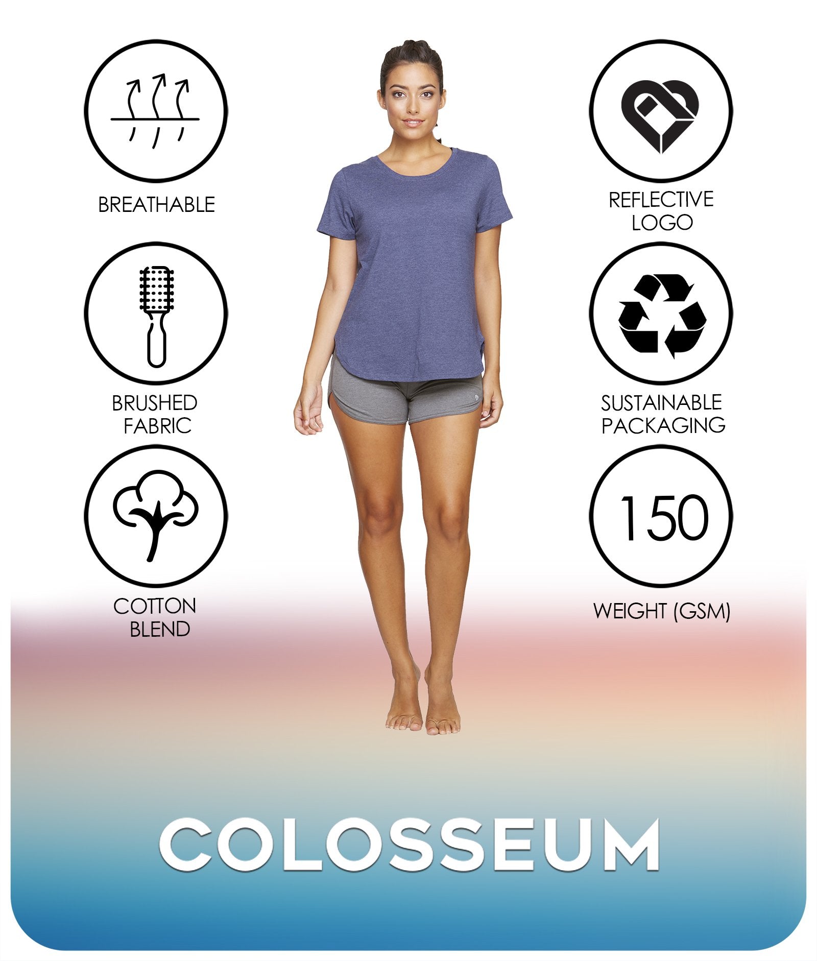 Women's Evening Blue Myla Tee Features