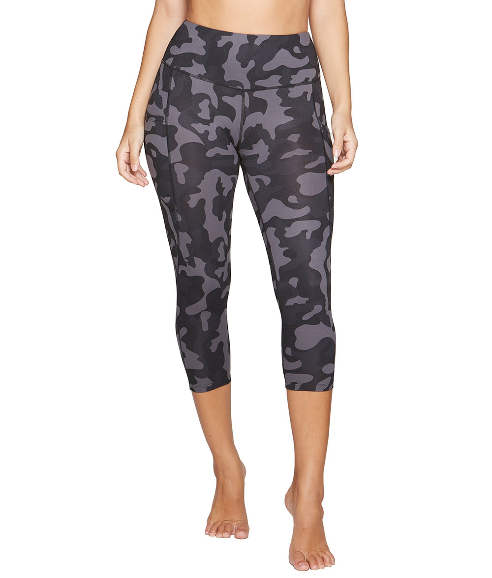Women's Black Camo Nadia Capri Leggings