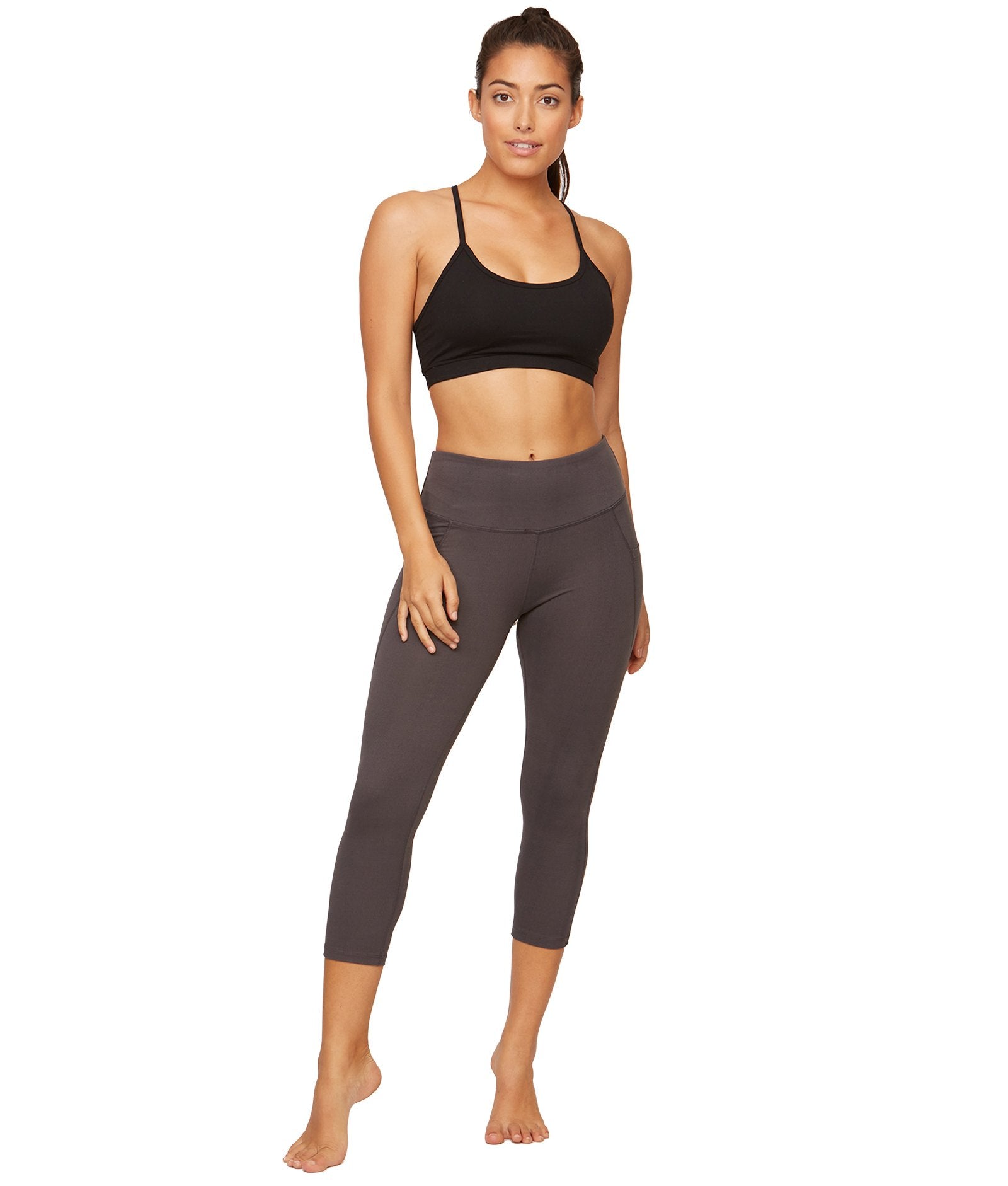 Women's Charcoal Nadia Capri Leggings