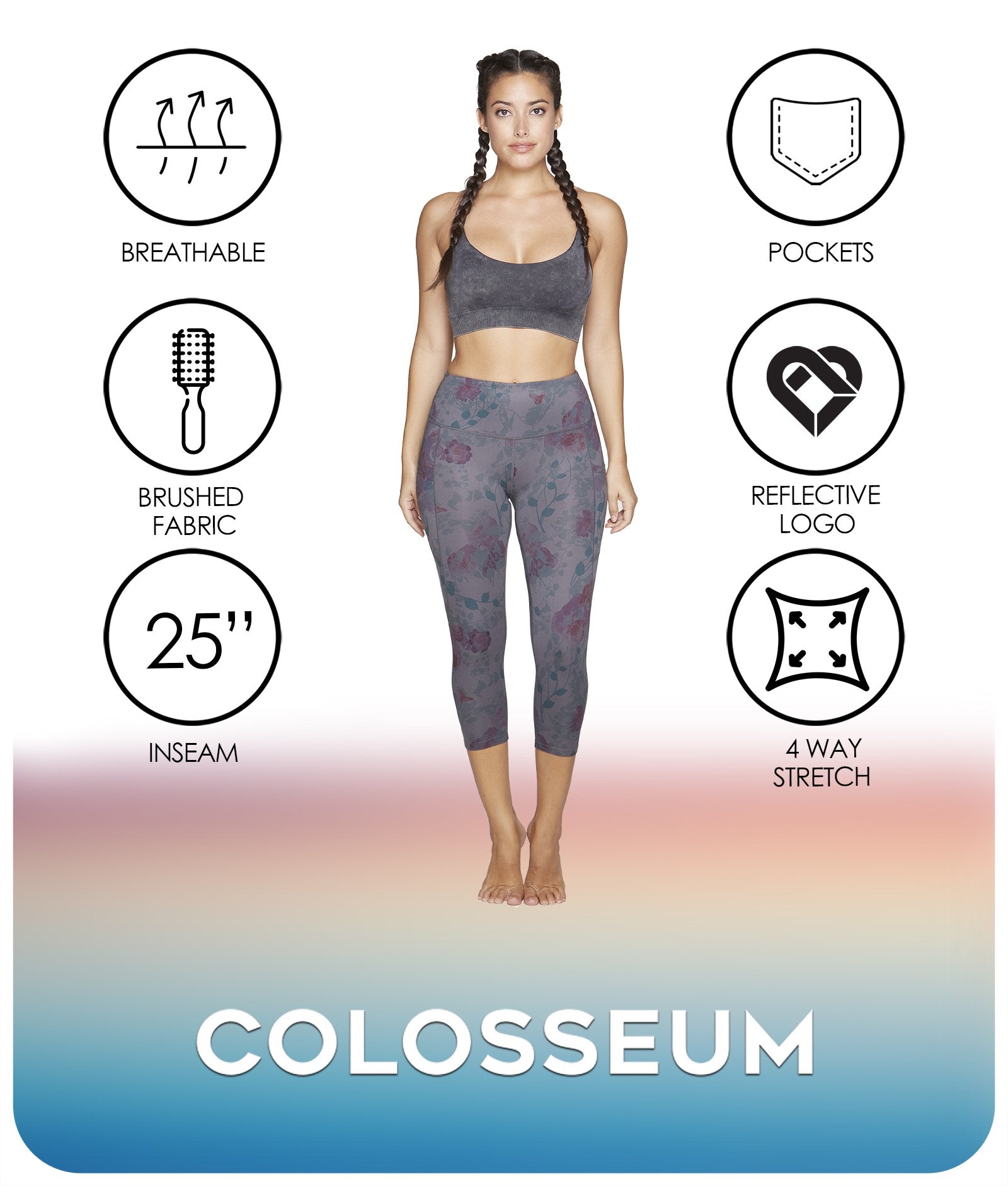 Women's Rose Garden Nadia Capri Leggings Features