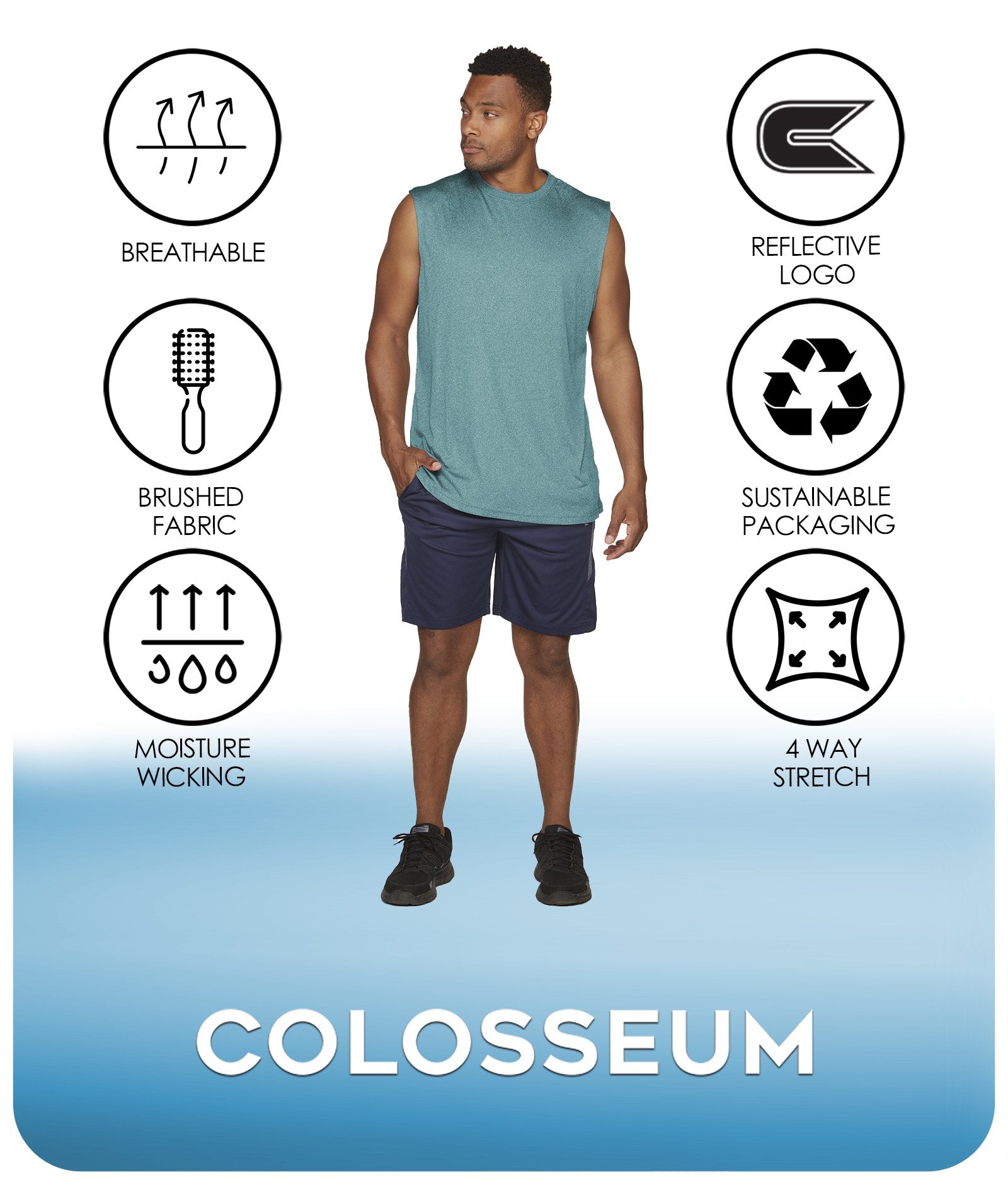 Men's Spruce Shade Nano Sleeveless Tee Features