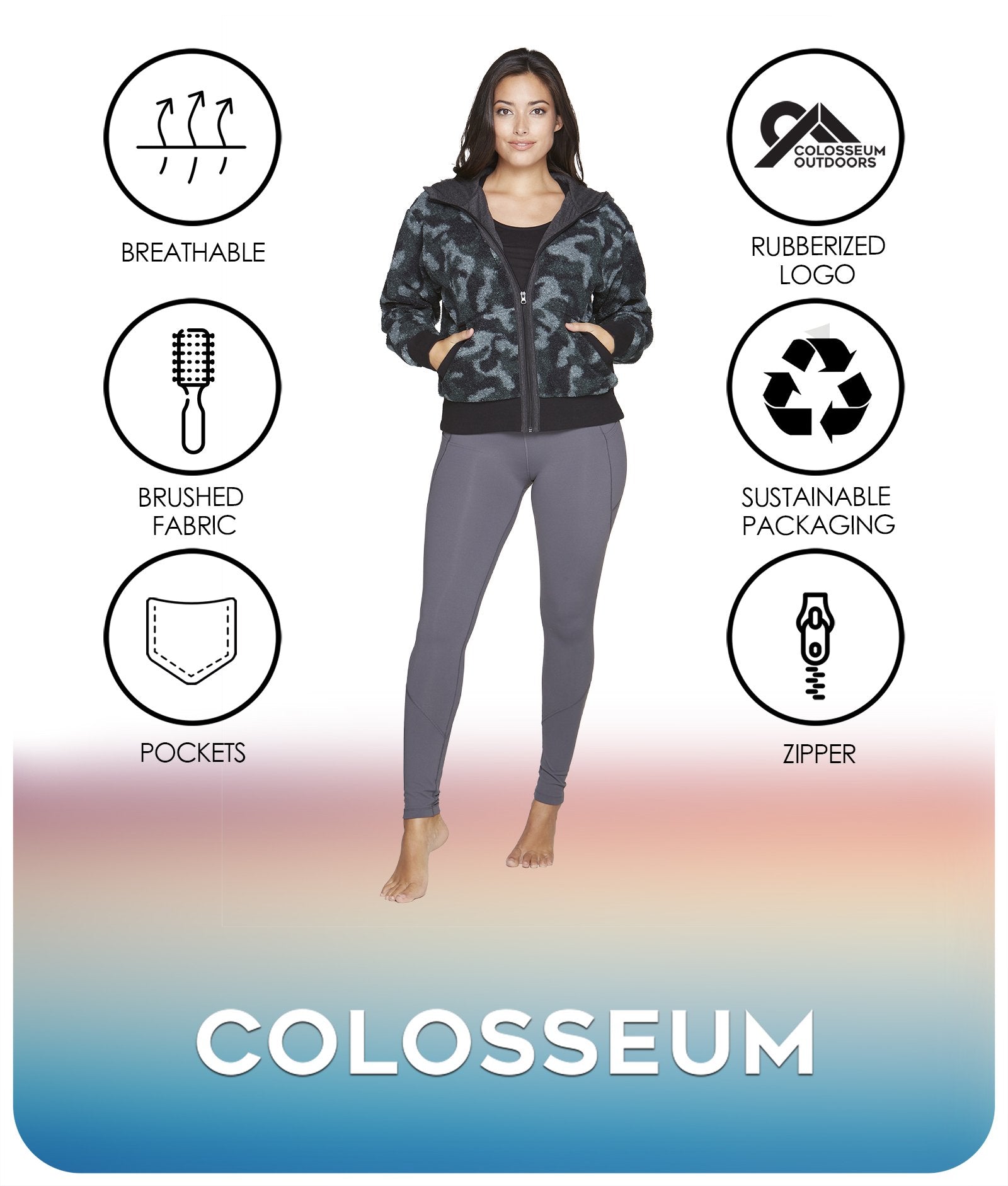 Women's Pine Camo Nia Sherpa Jacket Features