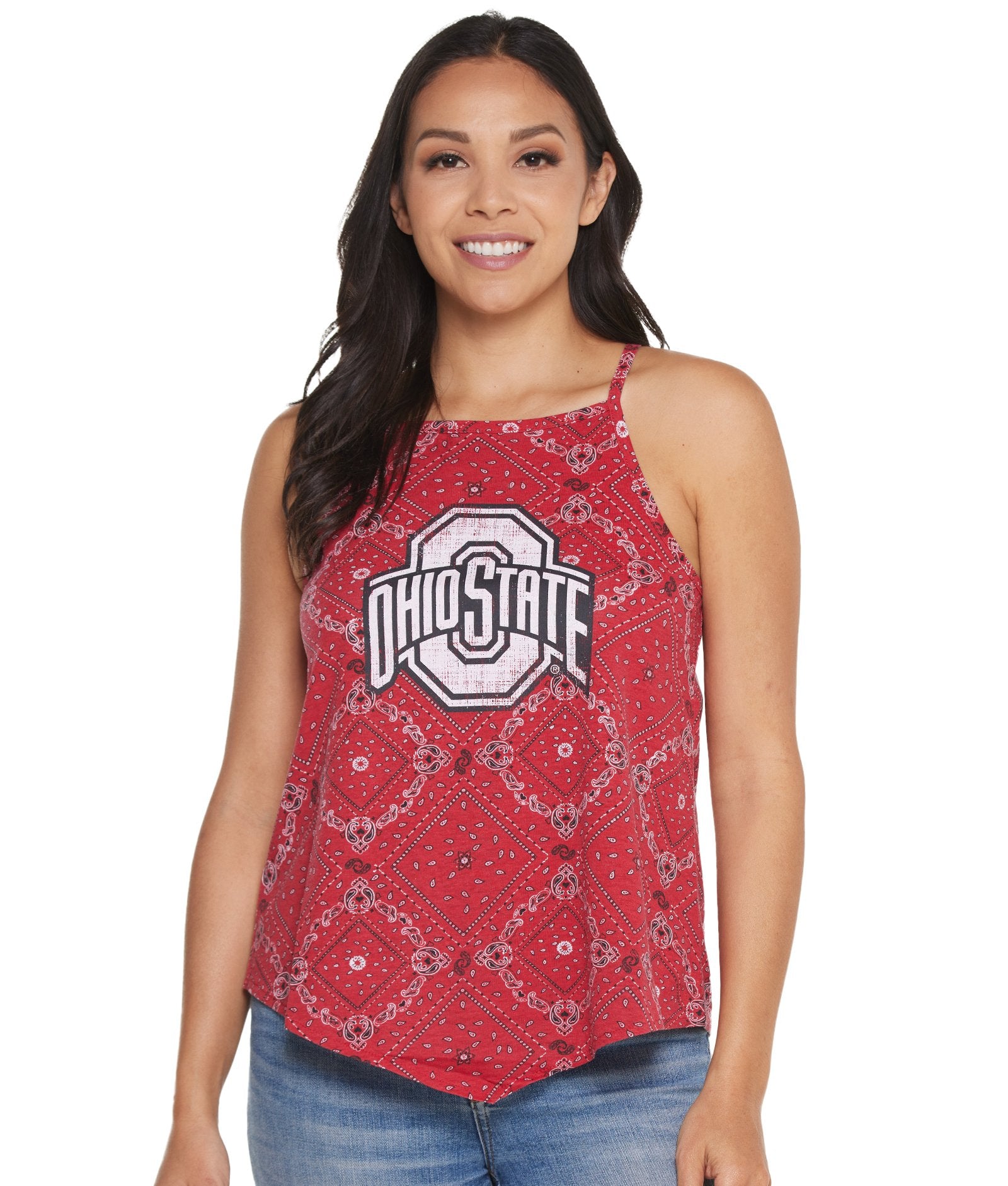 Women's Colosseum x Wrangler Scarlet Ohio State Buckeyes Bandana Tank Top