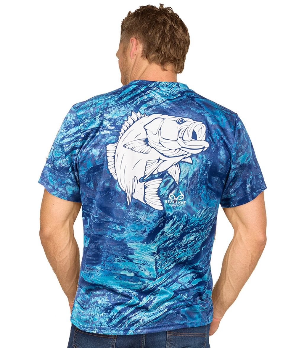 Men's Realtree Aspect Ocean Blue Bassmaster Performance Tee