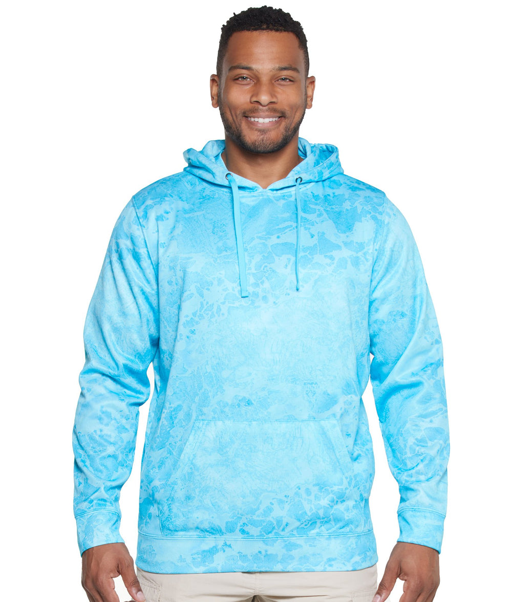 Men's Realtree Wav3 Light Blue Essential Performance Fleece Hoodie