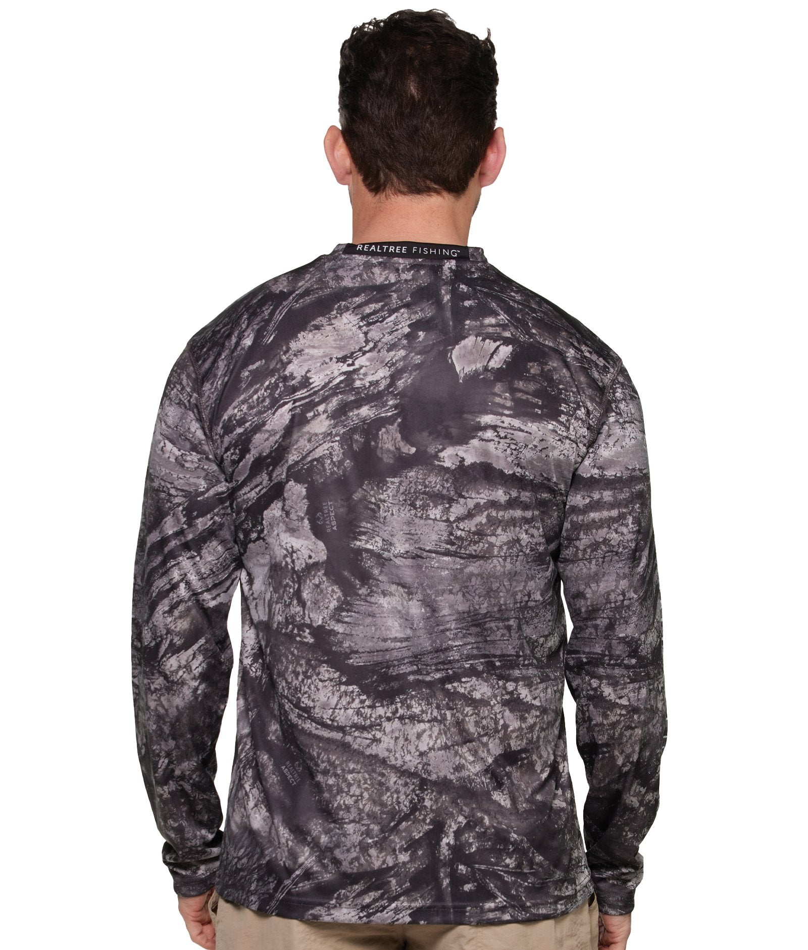 Men's Realtree Aspect Charcoal Gulf Stream Performance Fishing Long Sleeve Tee