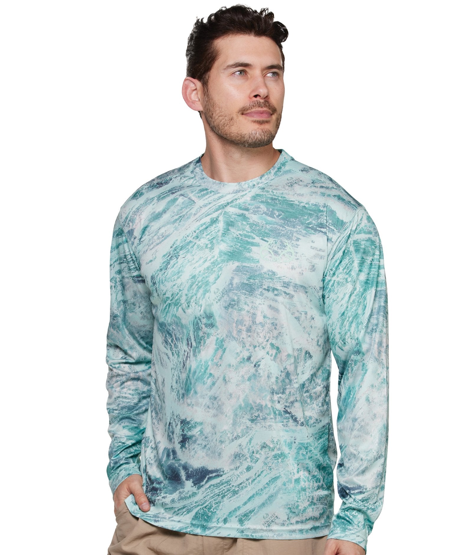 Men's Realtree Aspect Shallows Gulf Stream Performance Fishing Long Sleeve Tee