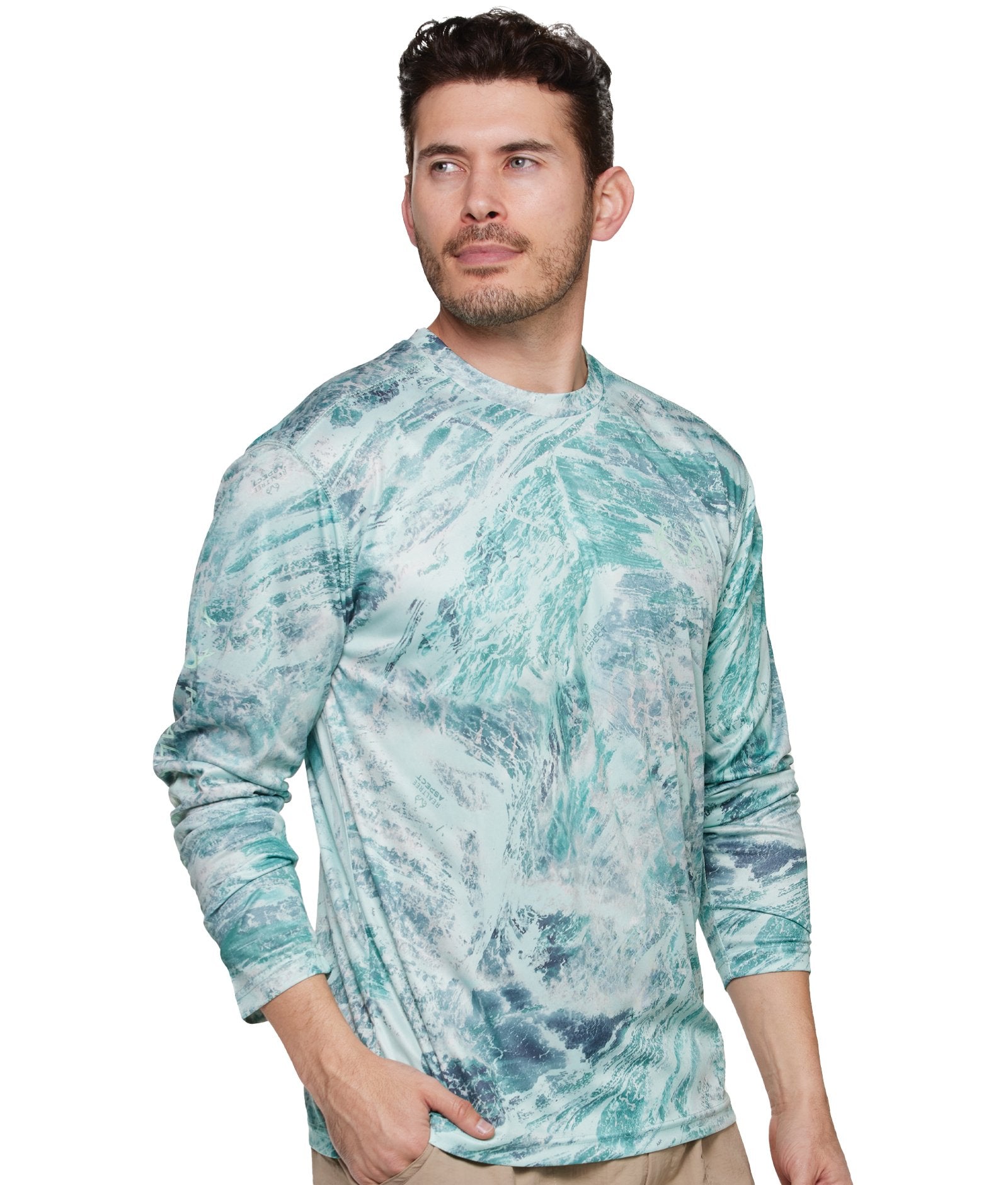 Men's Realtree Aspect Shallows Gulf Stream Performance Fishing Long Sleeve Tee