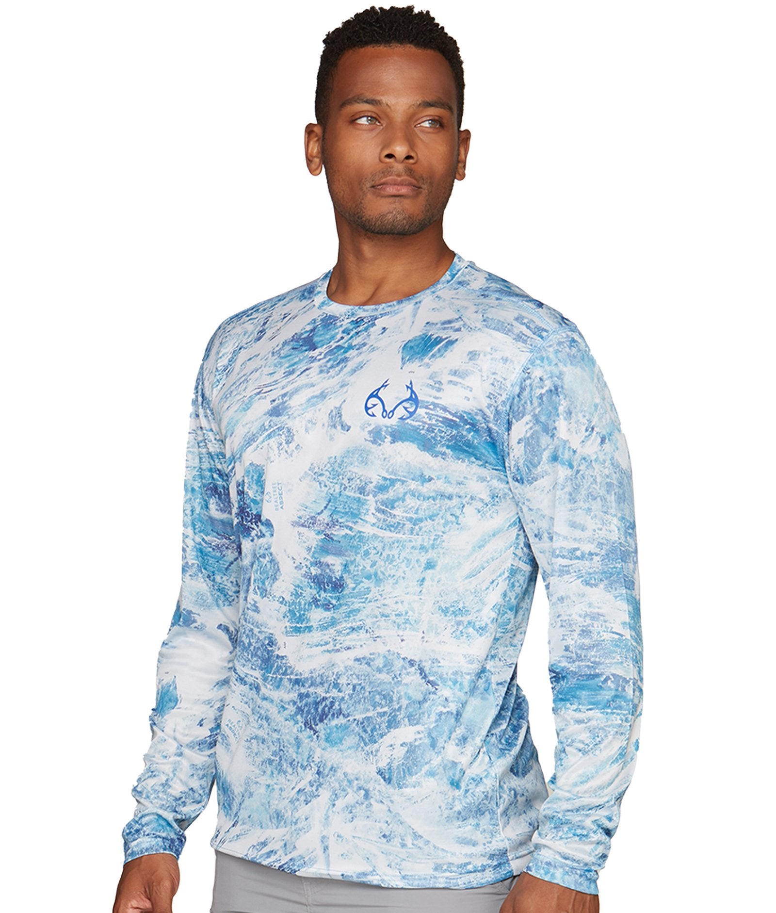 Men's Realtree Aspect Sky Gulf Stream Performance Fishing Long Sleeve Tee
