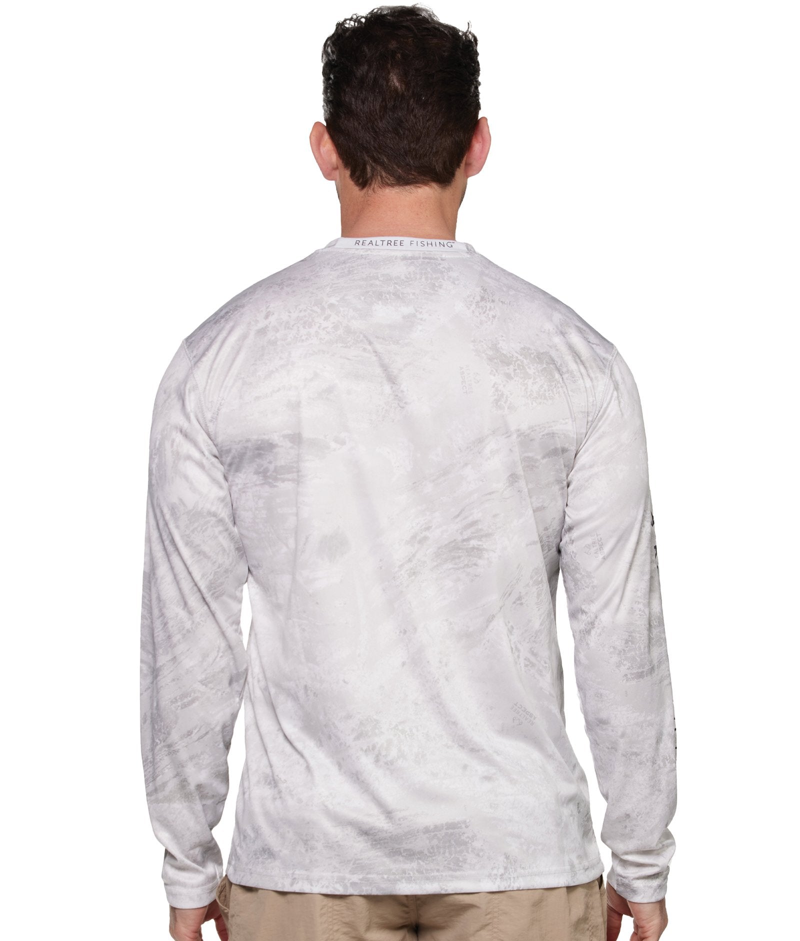 Men's Realtree Aspect Whiteout Gulf Stream Performance Fishing Long Sleeve Tee