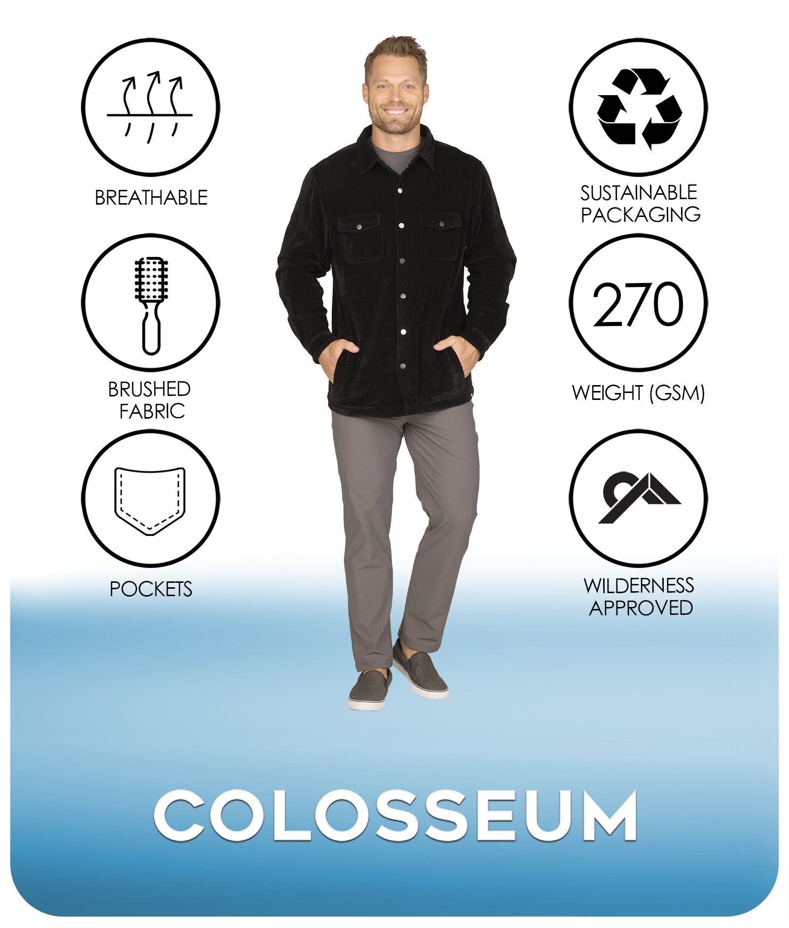 Men's Black Scout Snap Up Features