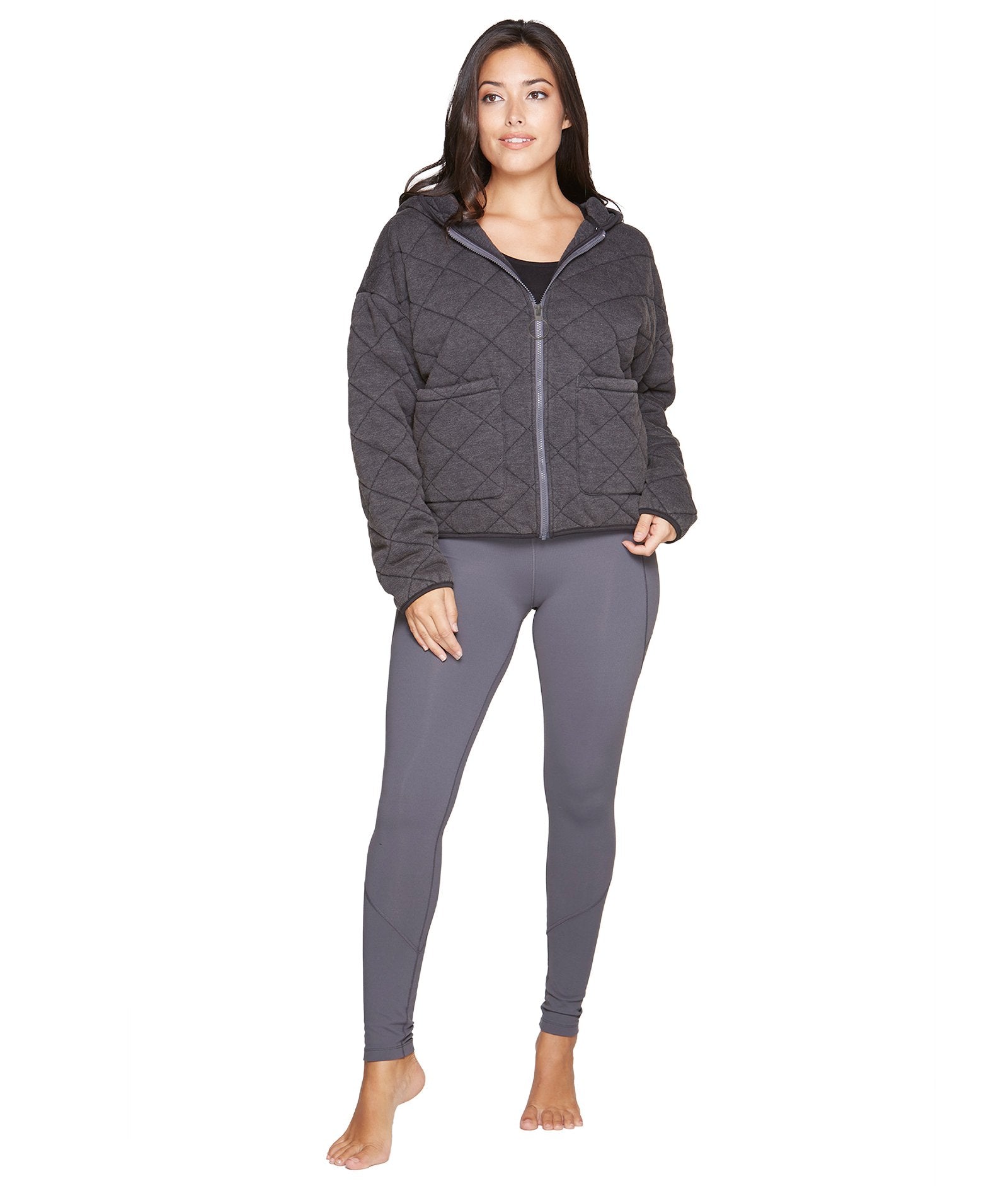 Women's Black Selene Washed Quilted Jacket