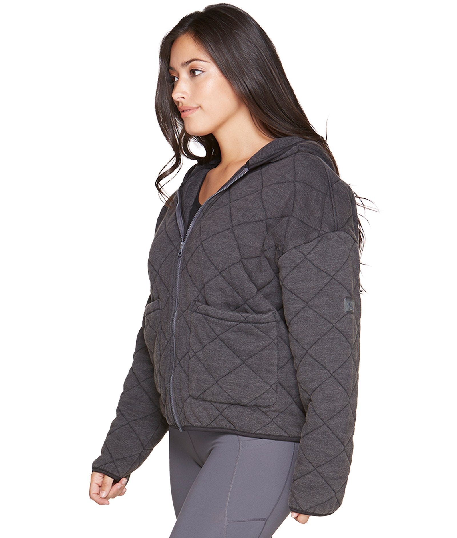 Women's Black Selene Washed Quilted Jacket