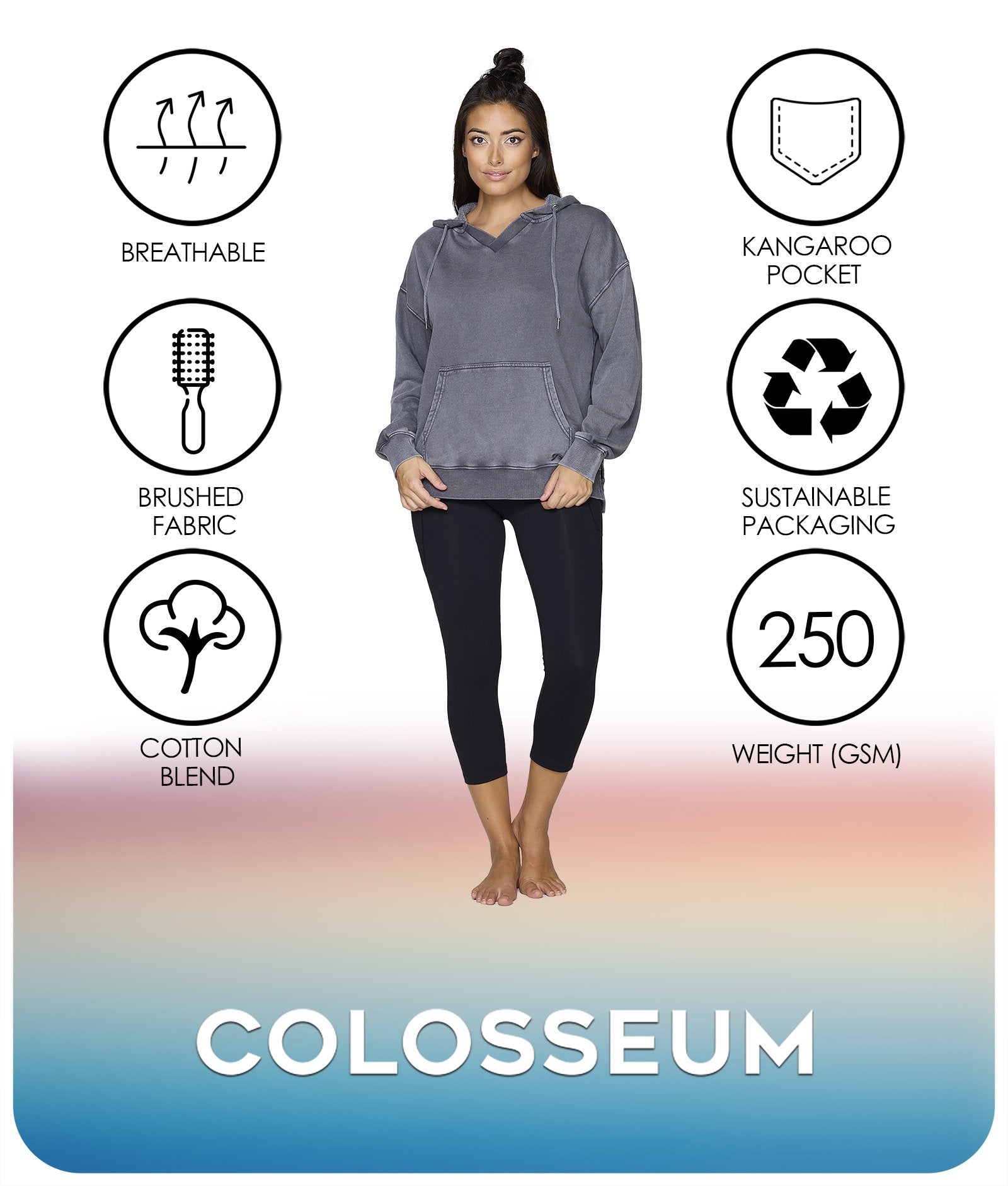 Women's Pavement Sia Washed Hoodie Features