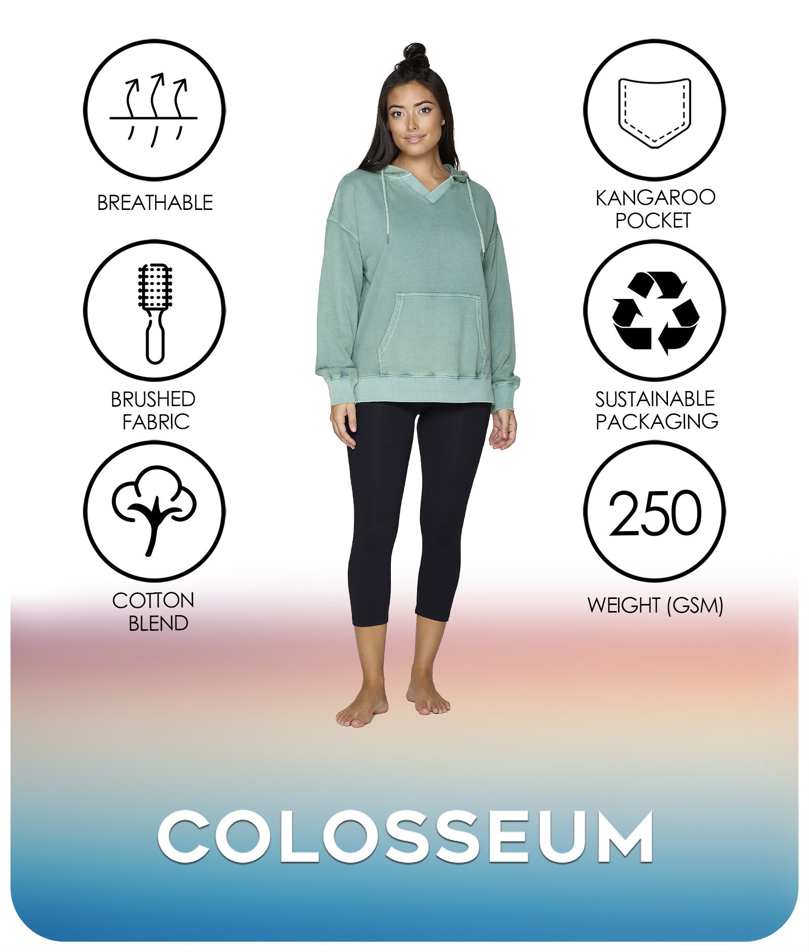 Women's Spruce Shade Sia Washed Hoodie Features