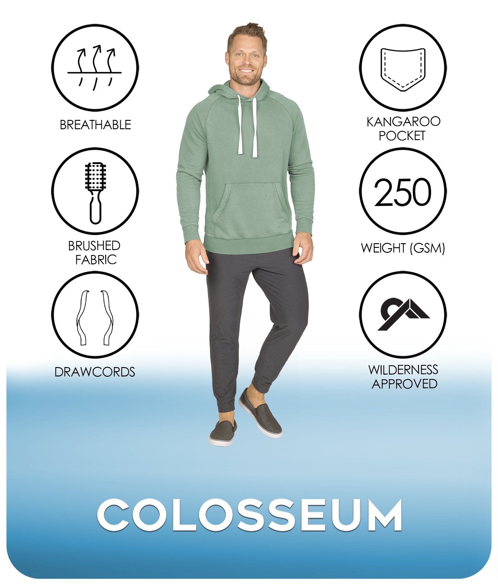 Men's Spruce Shade Summit Pullover Fleece Hoodie Features