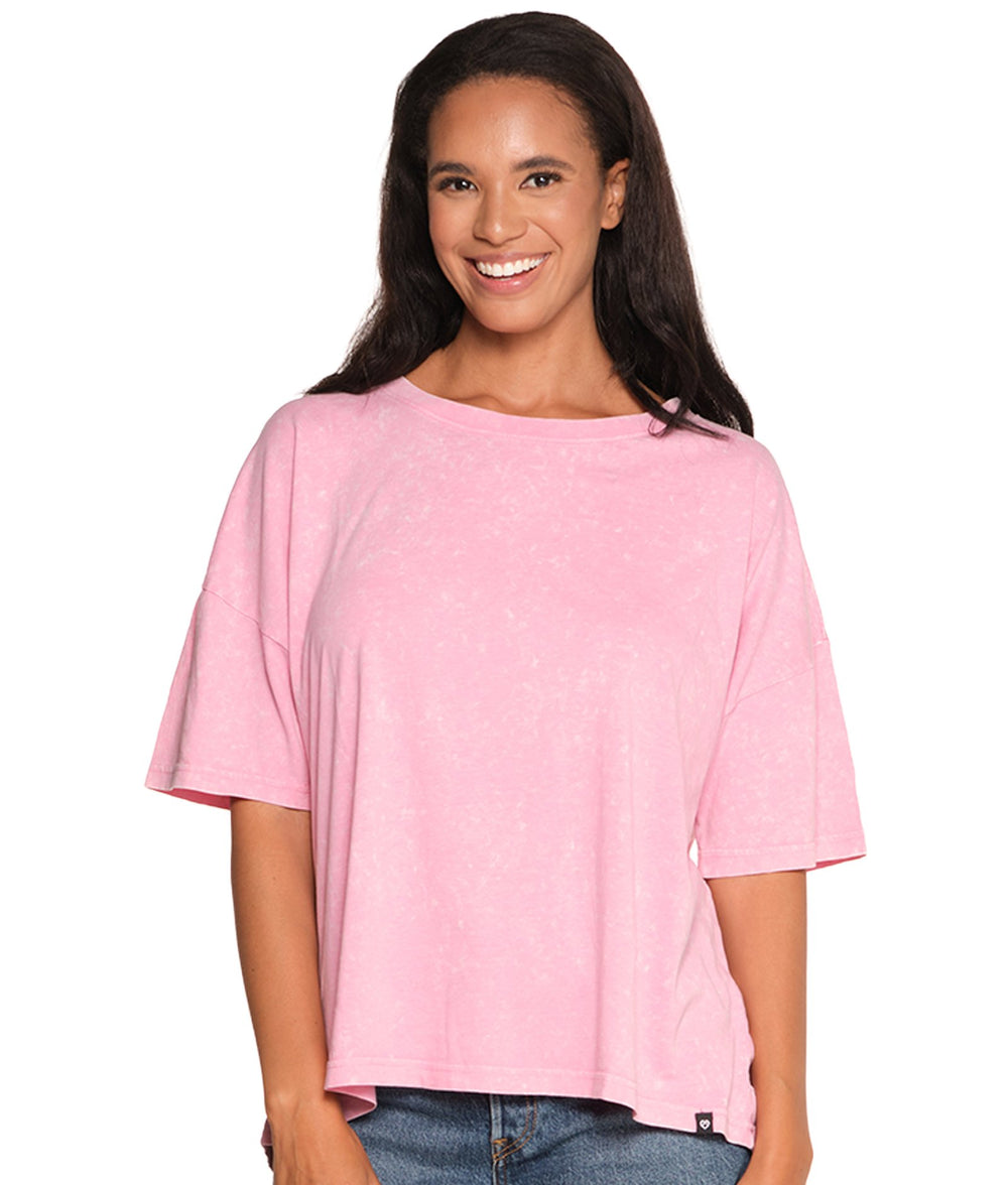 Women's Blush Tayla Snow Wash Boyfriend Tee