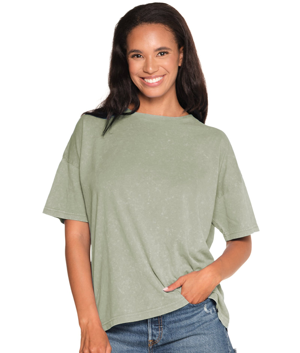 Women's Iceberg Green Tayla Snow Wash Boyfriend Tee