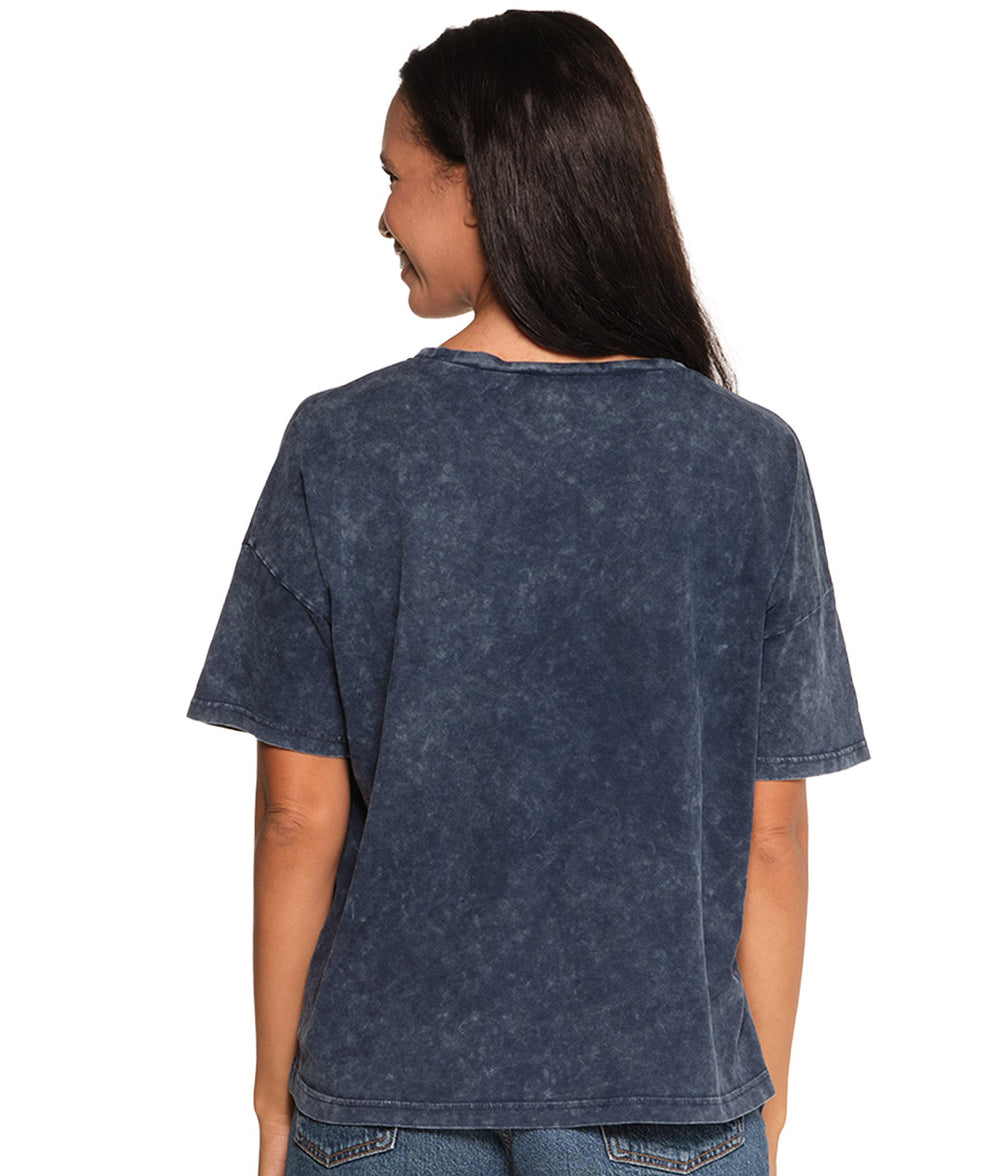 Women's Navy Tayla Snow Wash Boyfriend Tee