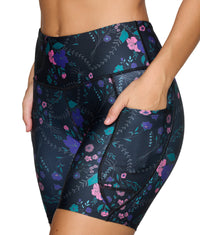 Women's Flowers and Vines Ablaze Recycled Six Inch Bike Short