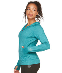 Women's Bright Teal Aflame Recycled Full Zip Jacket