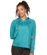 Women's Bright Teal Aflame Recycled Quarter Zip Hoodie