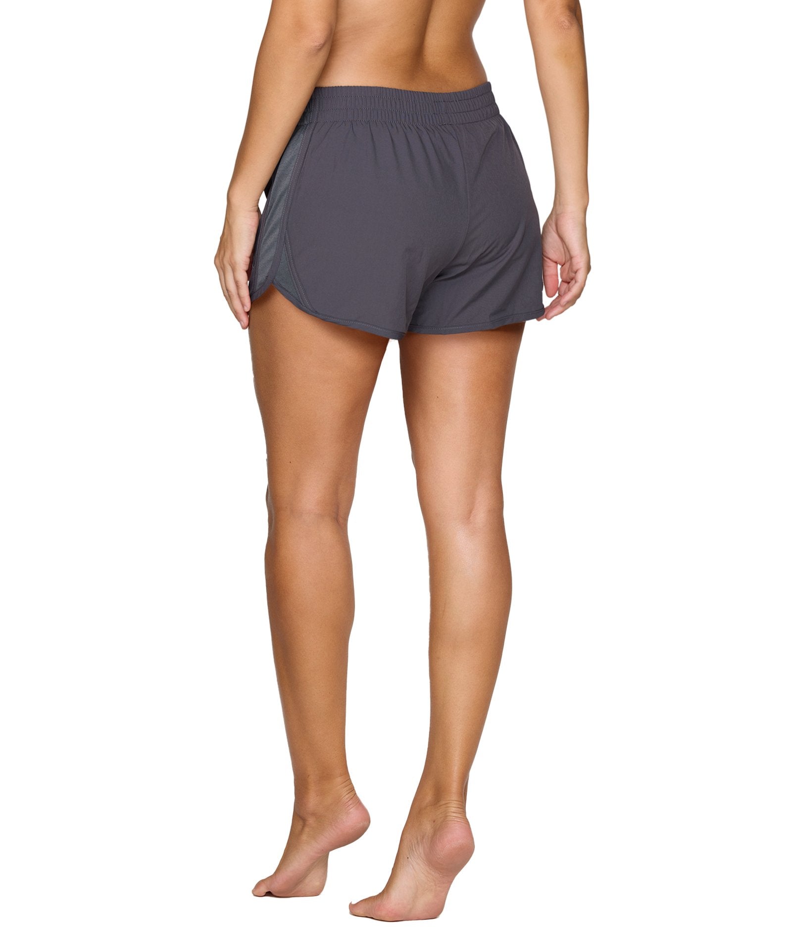 Women's Charcoal Afloat Recycled Running Short with Liner