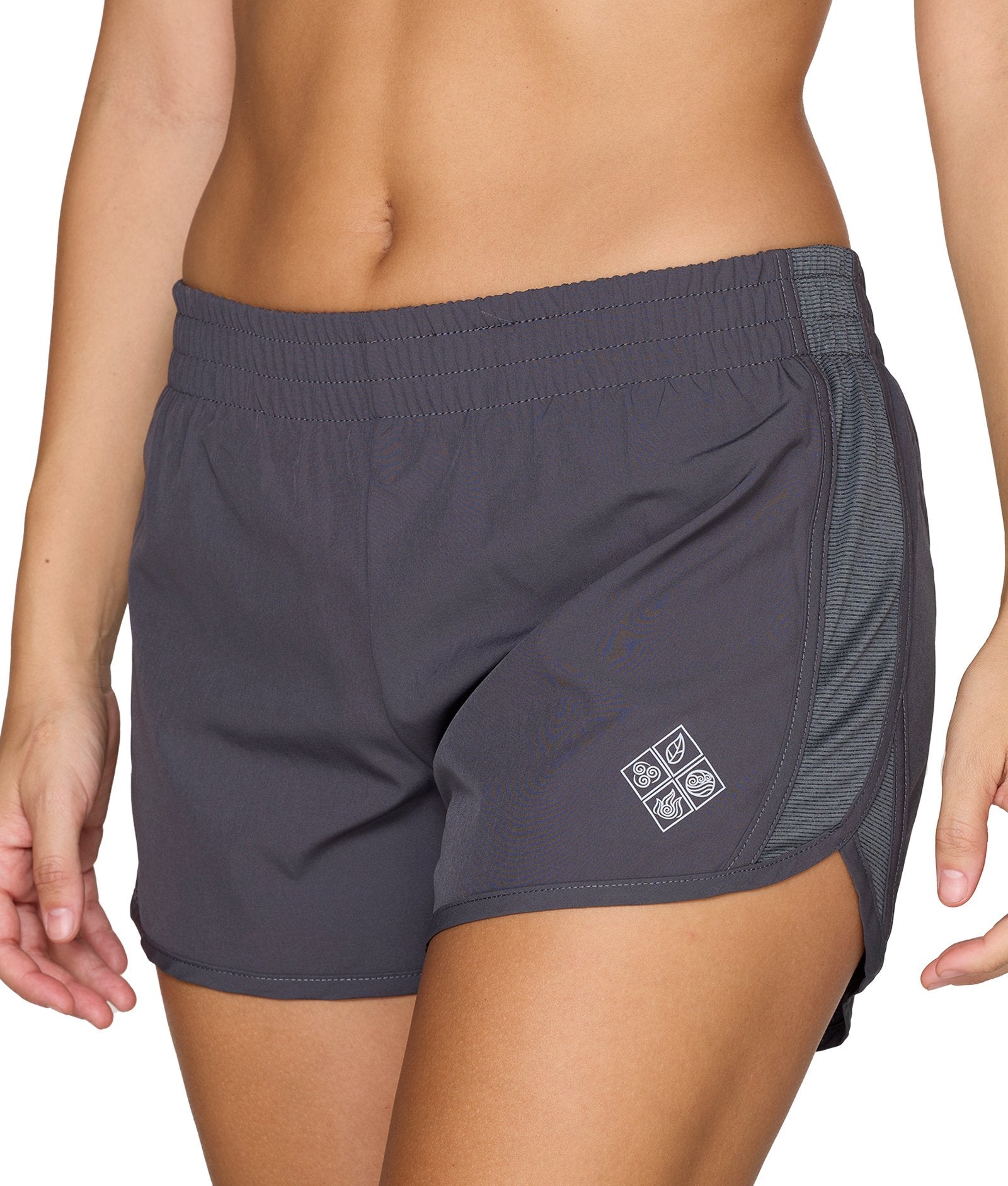 Women's Charcoal Afloat Recycled Running Short with Liner