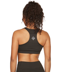 Women's Black Aloft Recycled Zip Front Pocket Bra