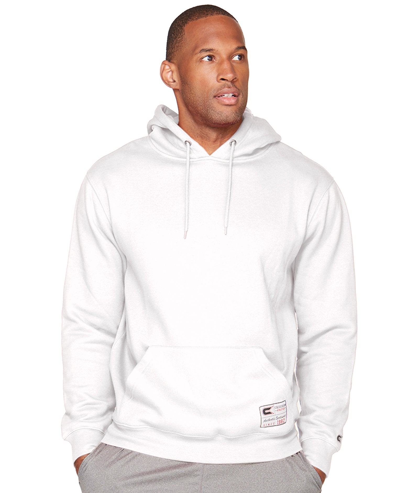 Men's White Authentic Pullover Hoodie