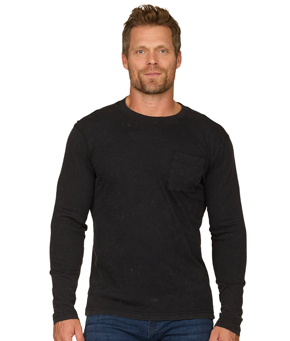 Men's Black Axel Long Sleeve Pocket Tee