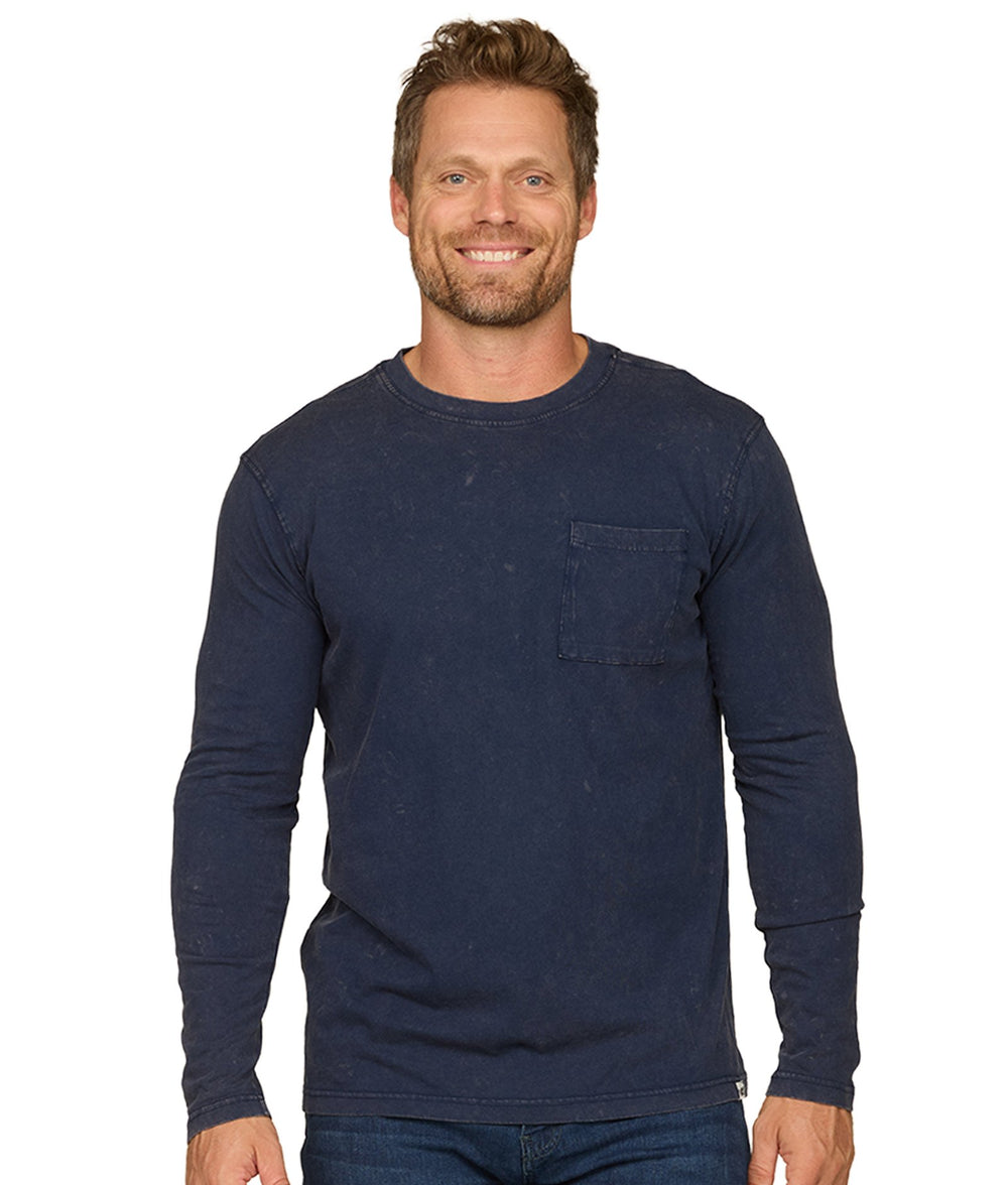 Men's Navy Axel Long Sleeve Pocket Tee