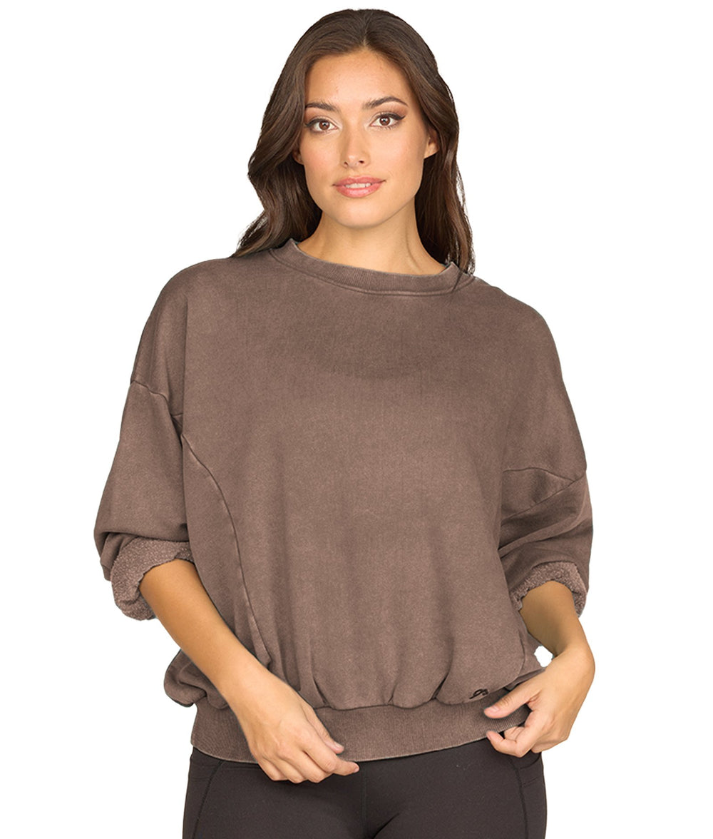 Women's Mocha Belle Washed Dolman Pullover