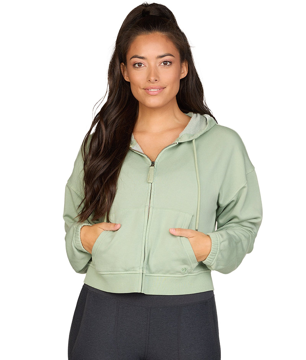 Women's Iceberg Green Bianca Washed Full Zip Hoodie