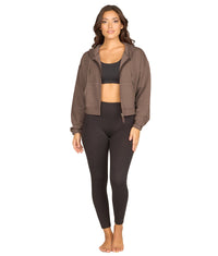 Women's Mocha Bianca Washed Full Zip Hoodie