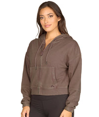 Women's Mocha Bianca Washed Full Zip Hoodie