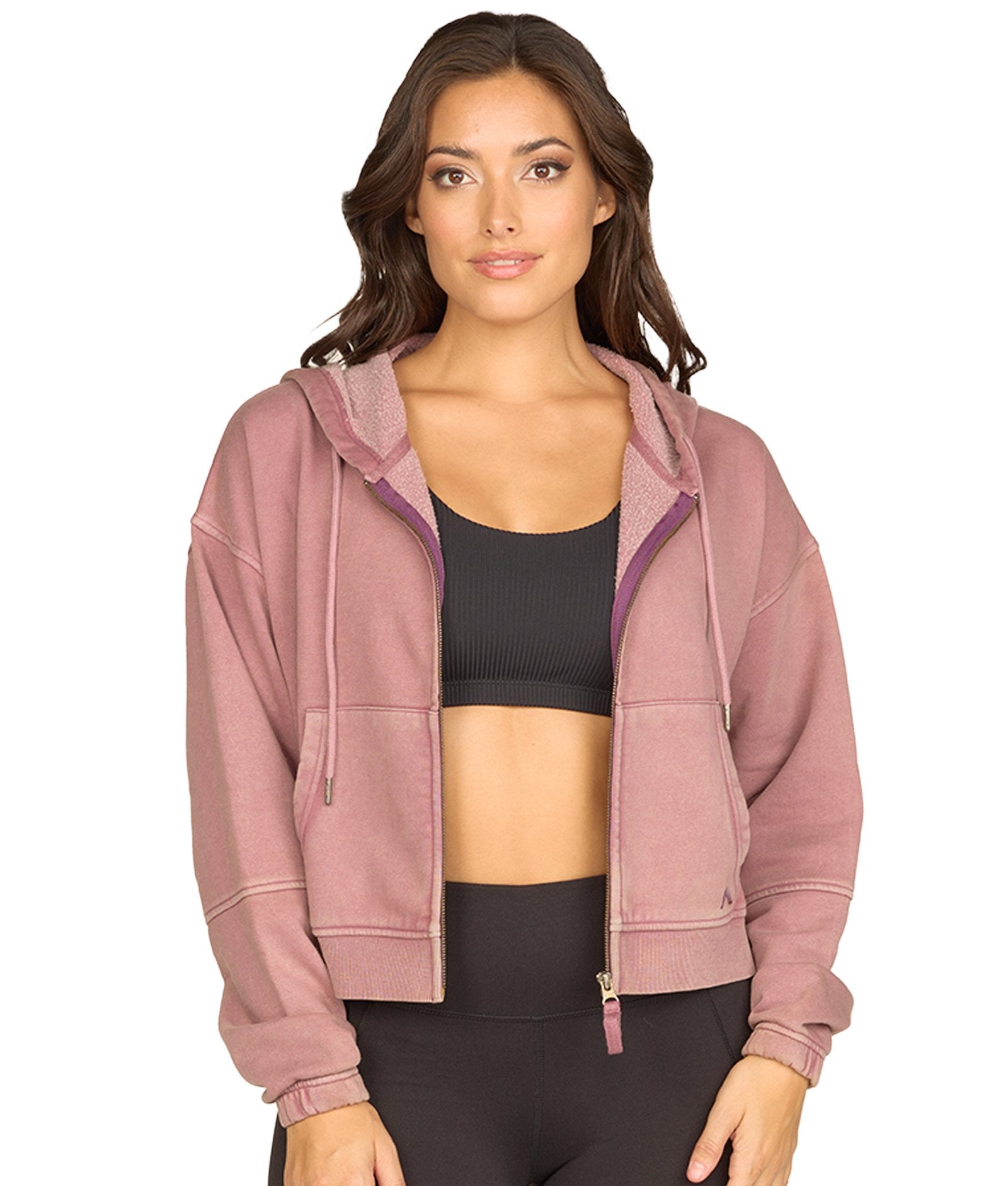 Women's Purple Rain Bianca Washed Full Zip Hoodie