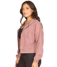 Women's Purple Rain Bianca Washed Full Zip Hoodie