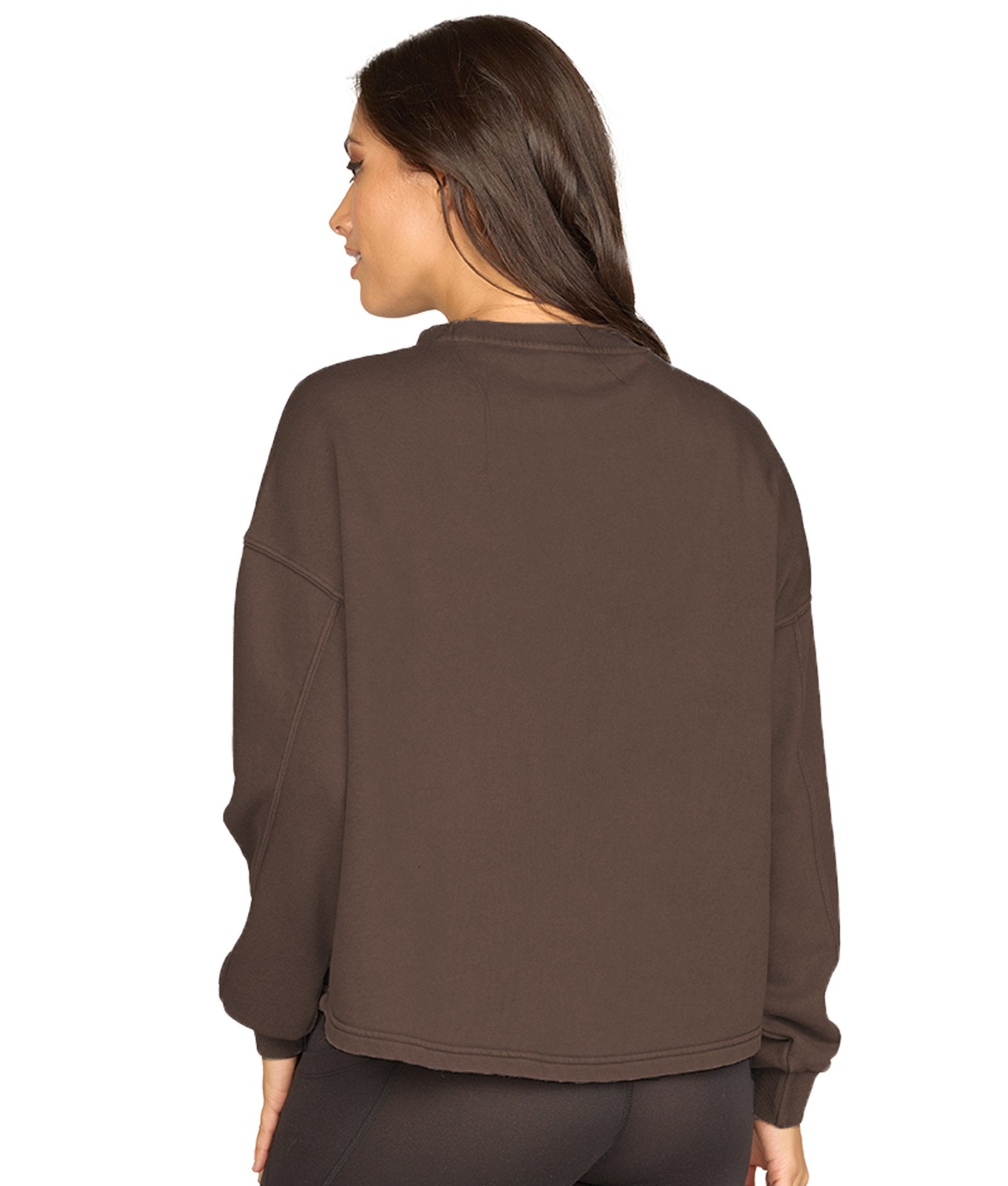 Women's Mocha Britta Washed Crop Pullover