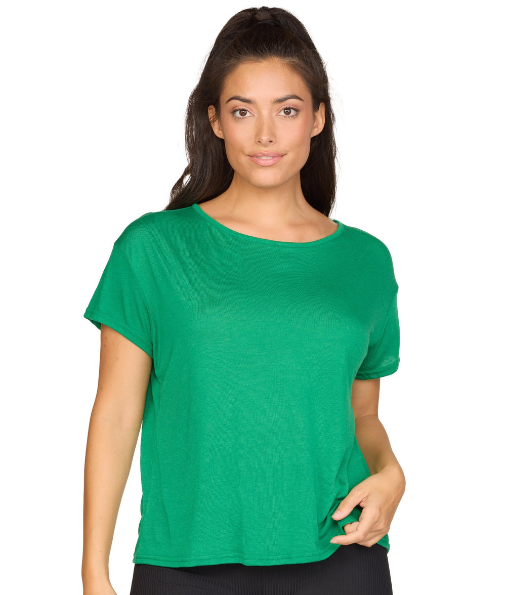 Women's Kelly Green Brooke Dolman Short Sleeve Tee