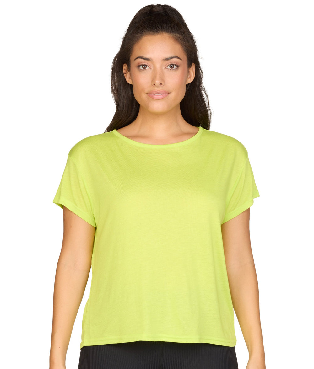 Women's Lime Brooke Dolman Short Sleeve Tee