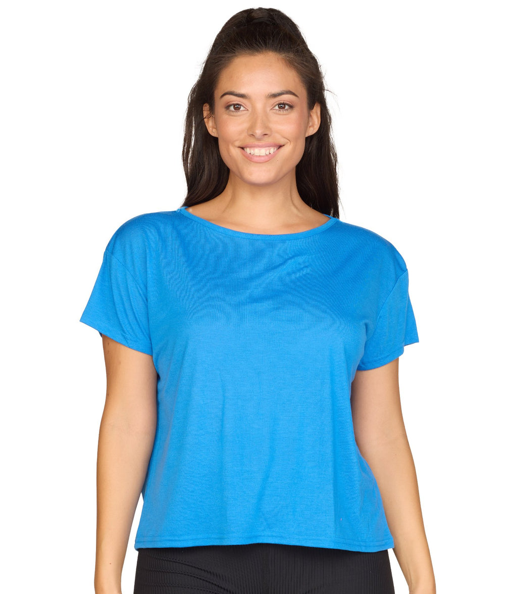 Women's UCLA Blue Brooke Dolman Short Sleeve Tee