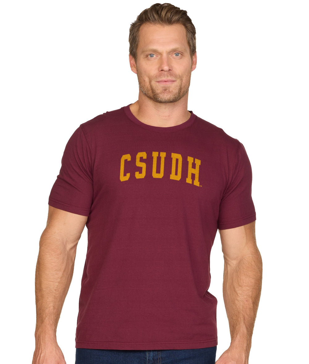 Men's Maroon Cal State Dominguez Hills Toros Wordmark Field Short Sleeve Tee