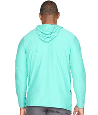 Men's Aqua Chandler Long Sleeve Hooded Tee