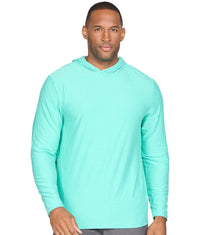 Men's Aqua Chandler Long Sleeve Hooded Tee