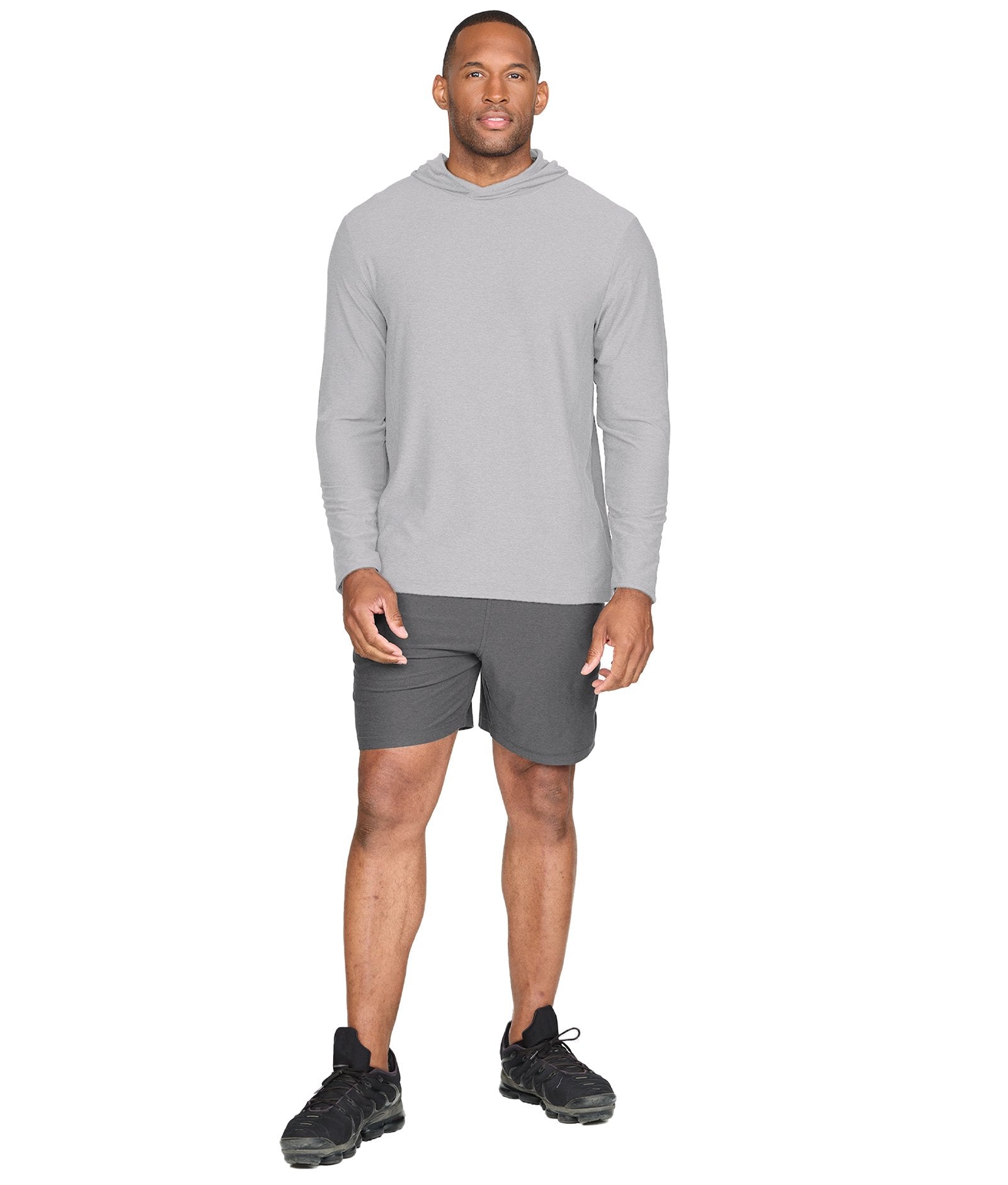 Men's Ash Grey Chandler Long Sleeve Hooded Tee