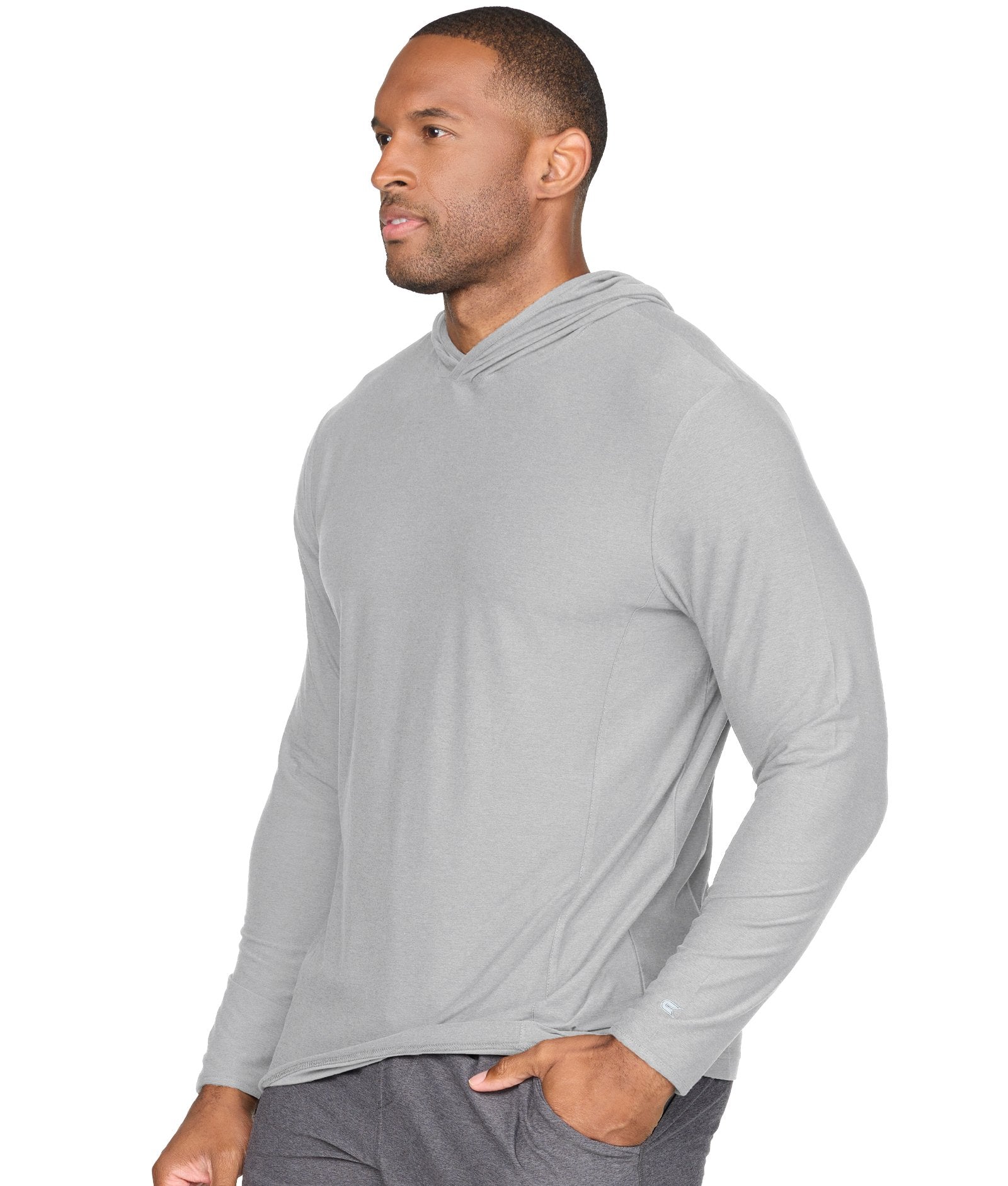 Men's Ash Grey Chandler Long Sleeve Hooded Tee