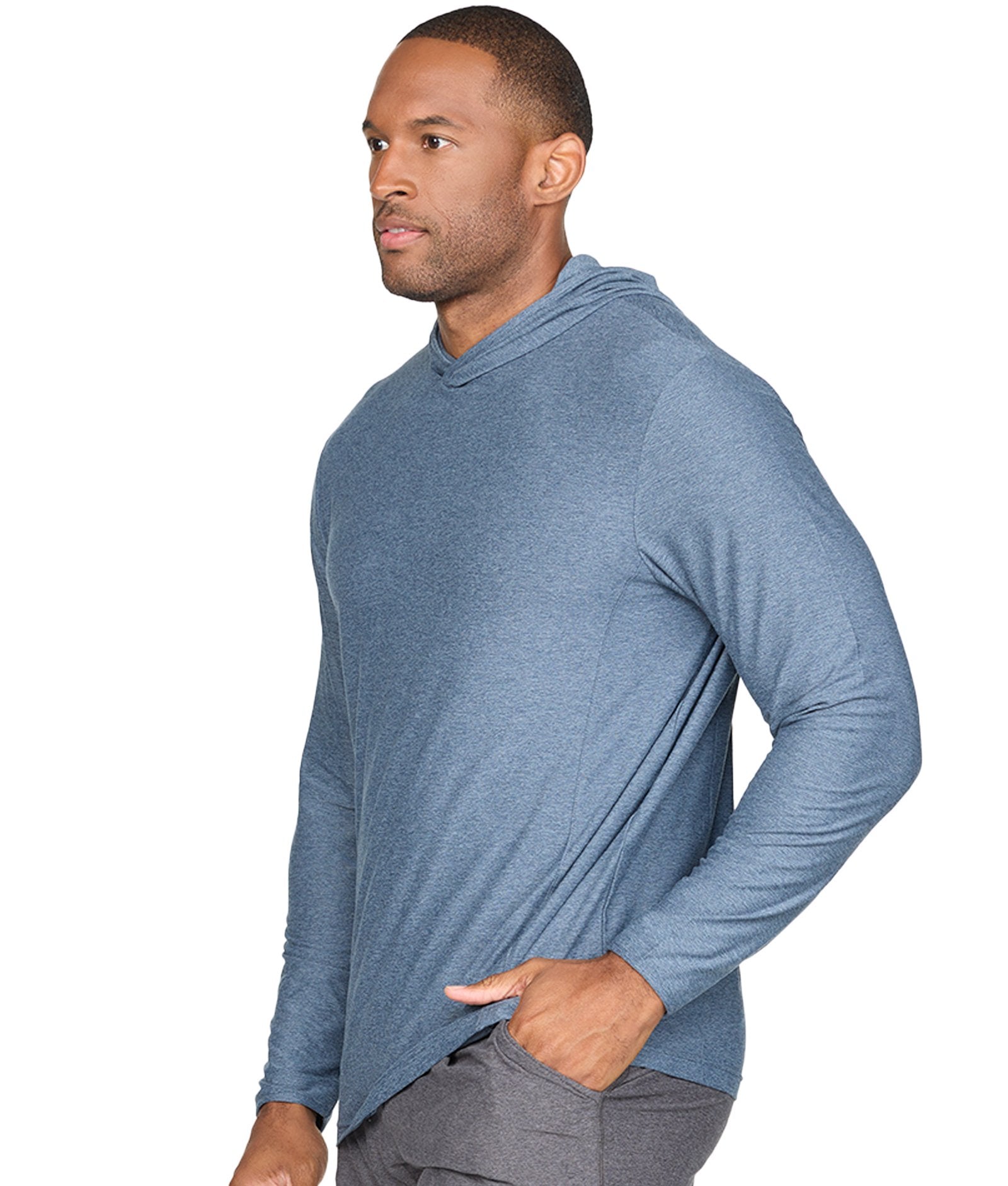 Men's Navy Chandler Long Sleeve Hooded Tee