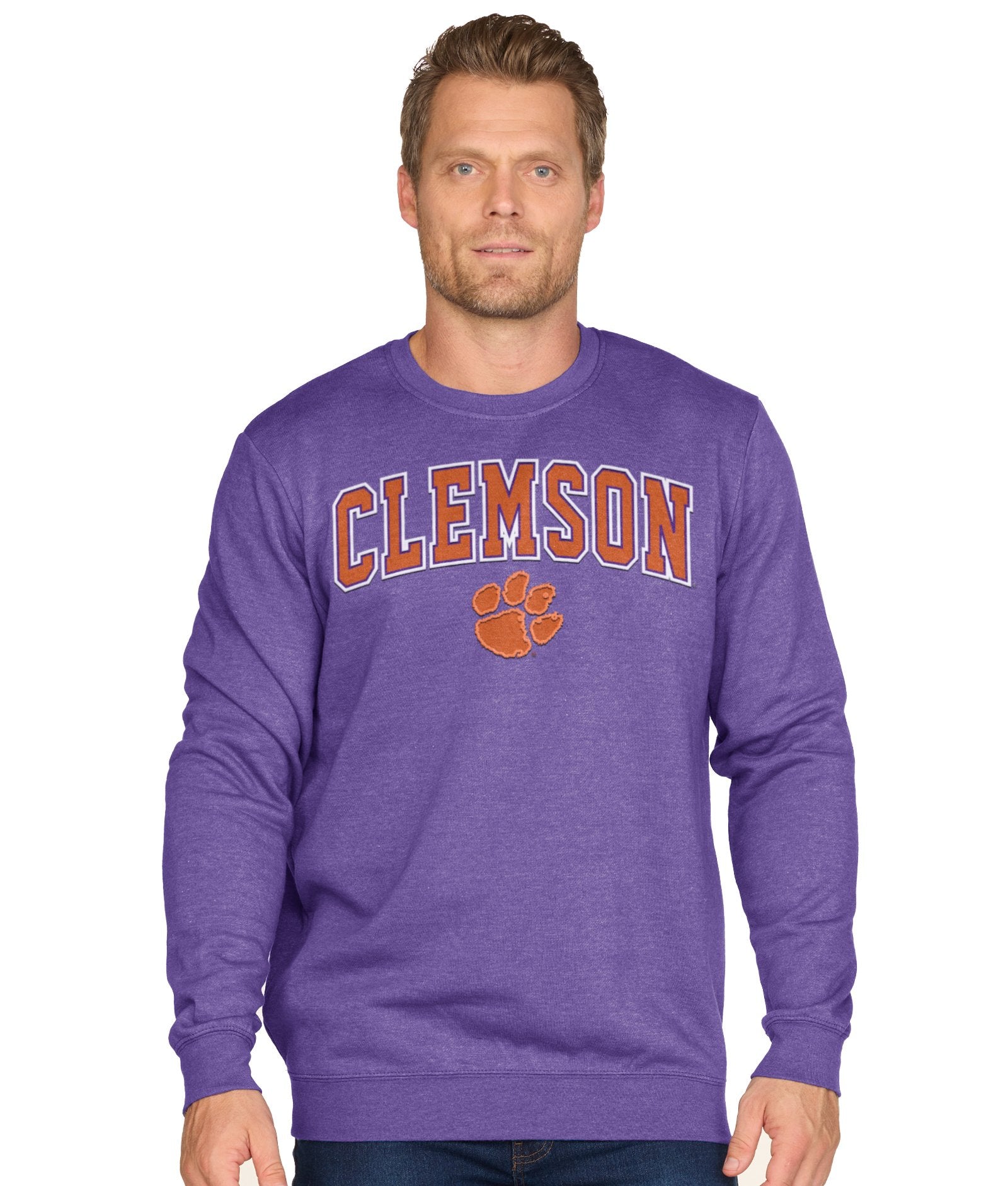 Men's Purple Clemson Tigers Campus Crewneck